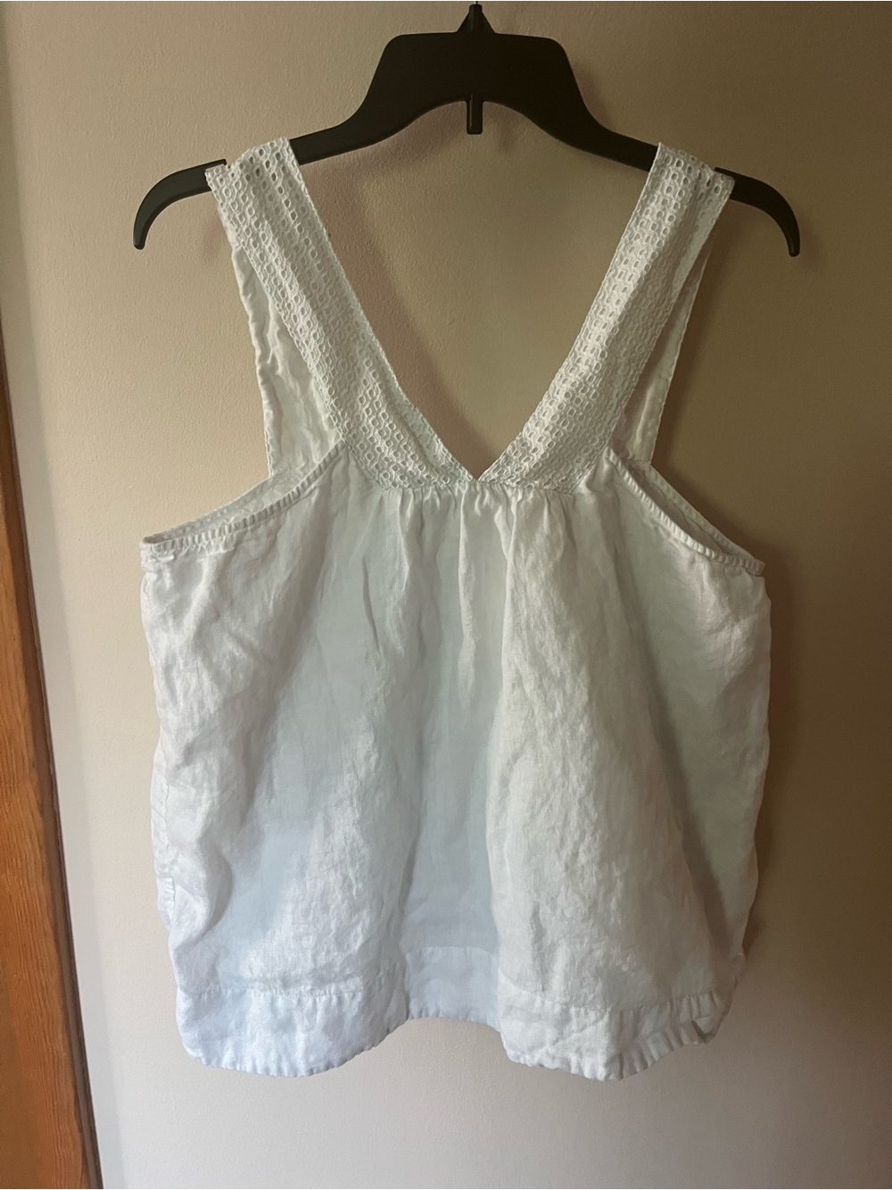 J. Crew White Crochet V-Neck Tank Top